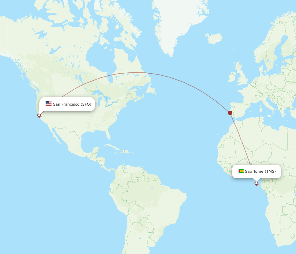 TMS-SFO flight routes