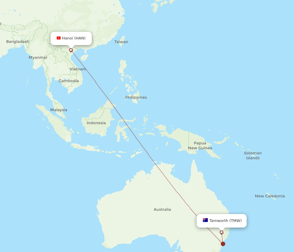 TMW-HAN flight routes