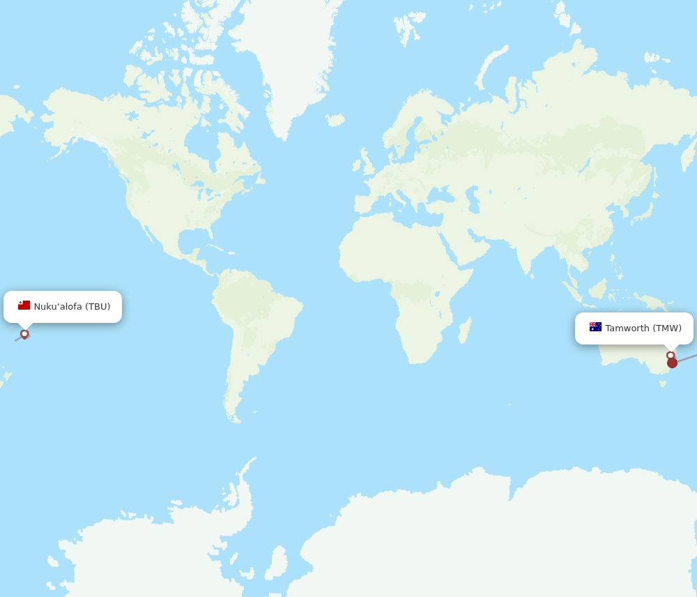 TMW-TBU flight routes
