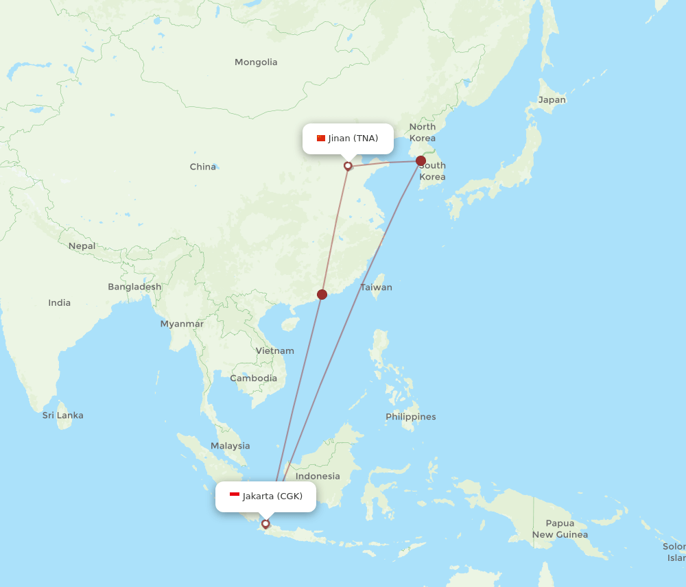 TNA-CGK flight routes