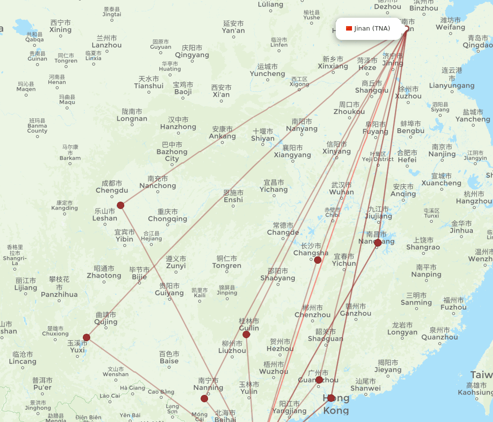 TNA-HAK flight routes