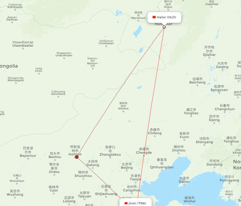 TNA to HLD flights and routes map