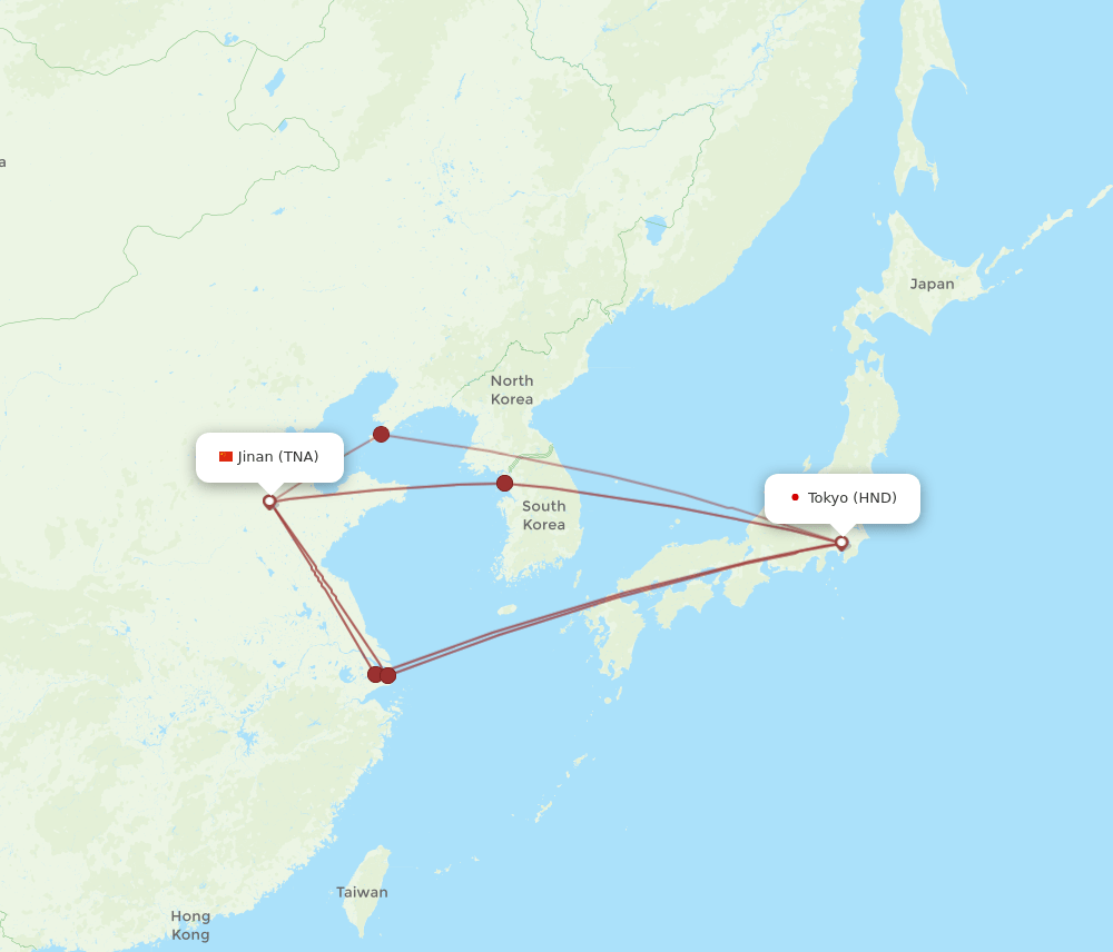 TNA-HND flight routes