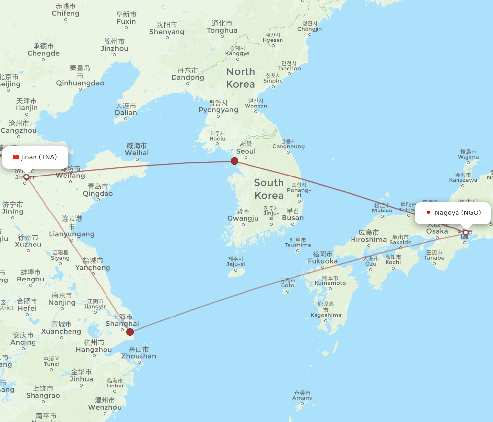 TNA-NGO flight routes