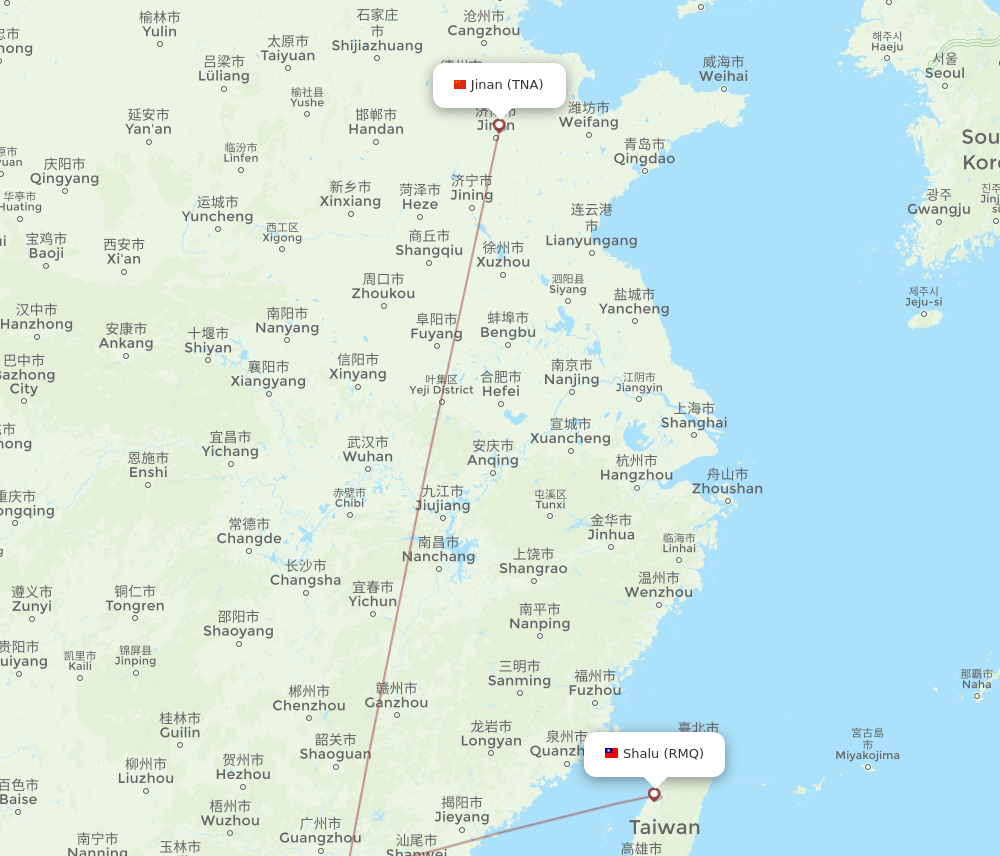 TNA-RMQ flight routes