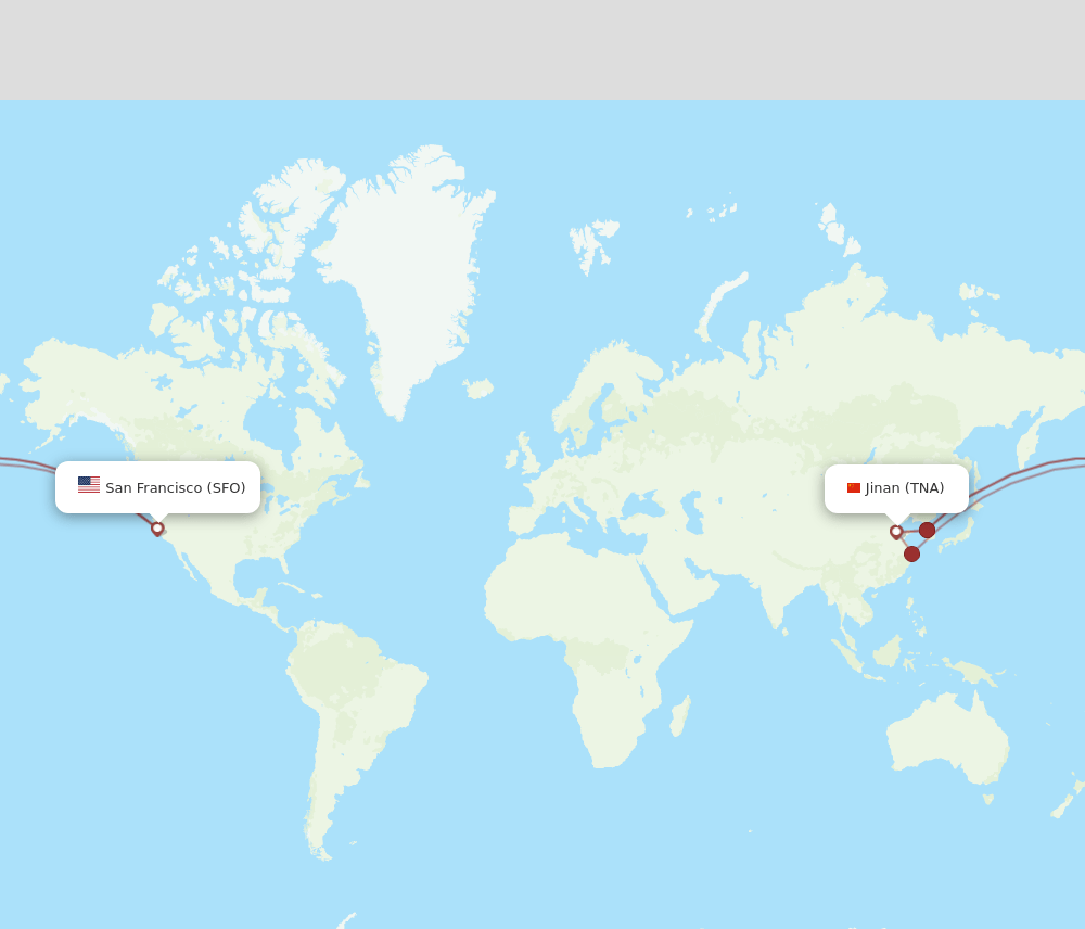 TNA-SFO flight routes