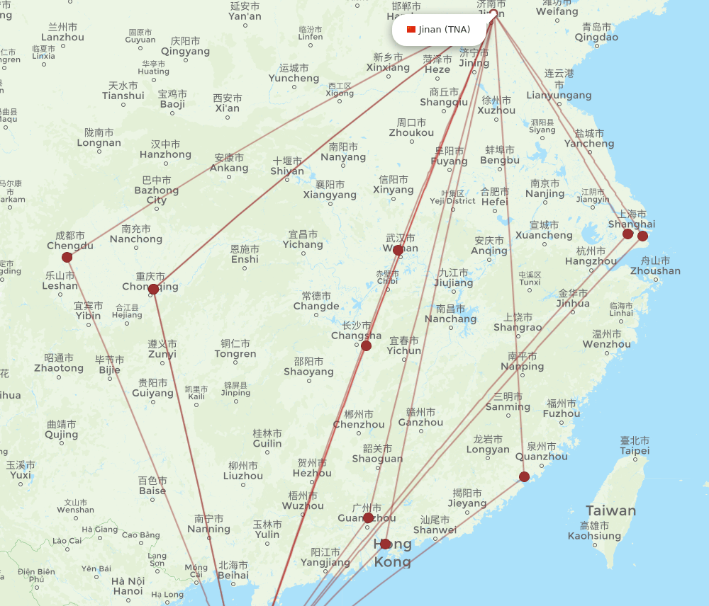 TNA-SYX flight routes