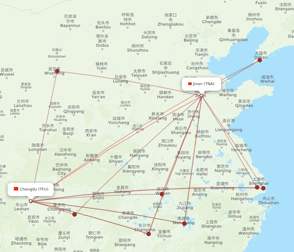 TNA-TFU flight routes