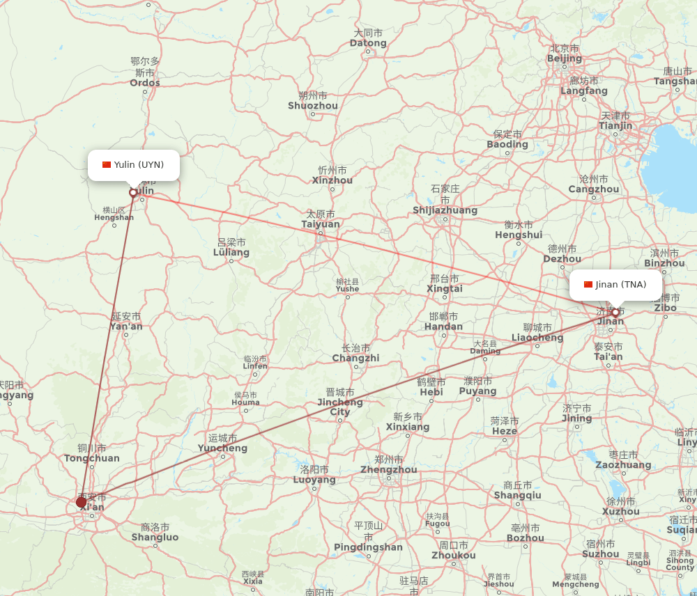TNA-UYN flight routes