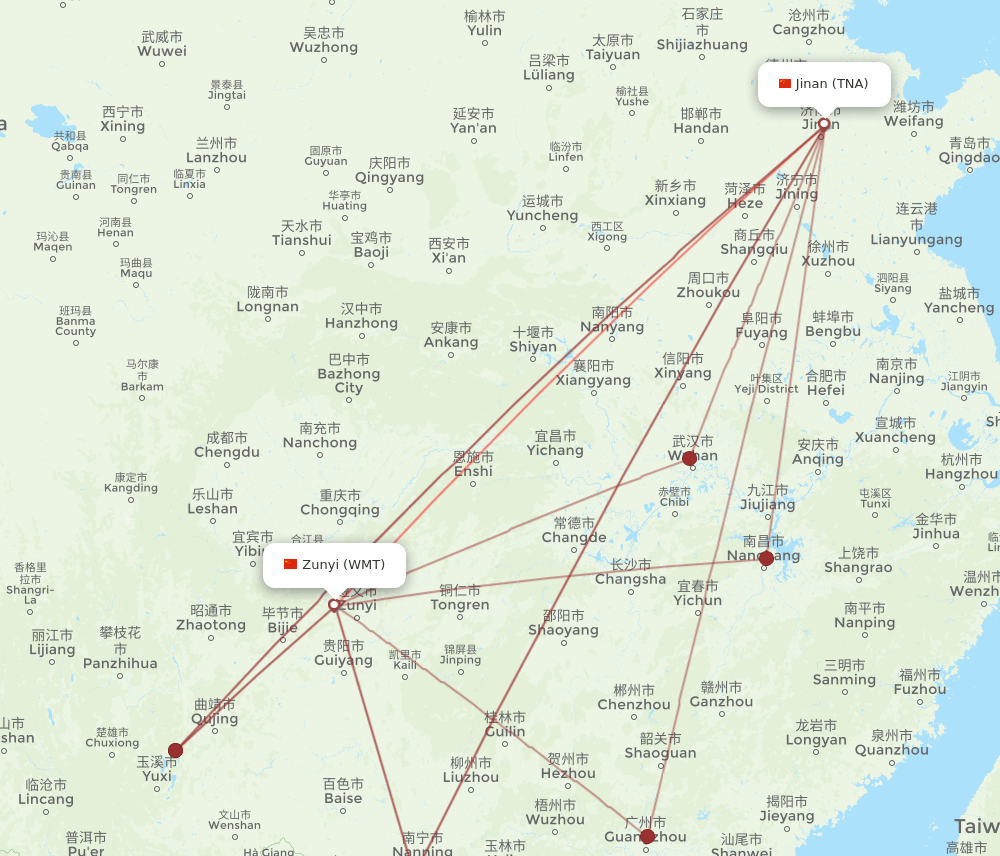TNA-WMT flight routes
