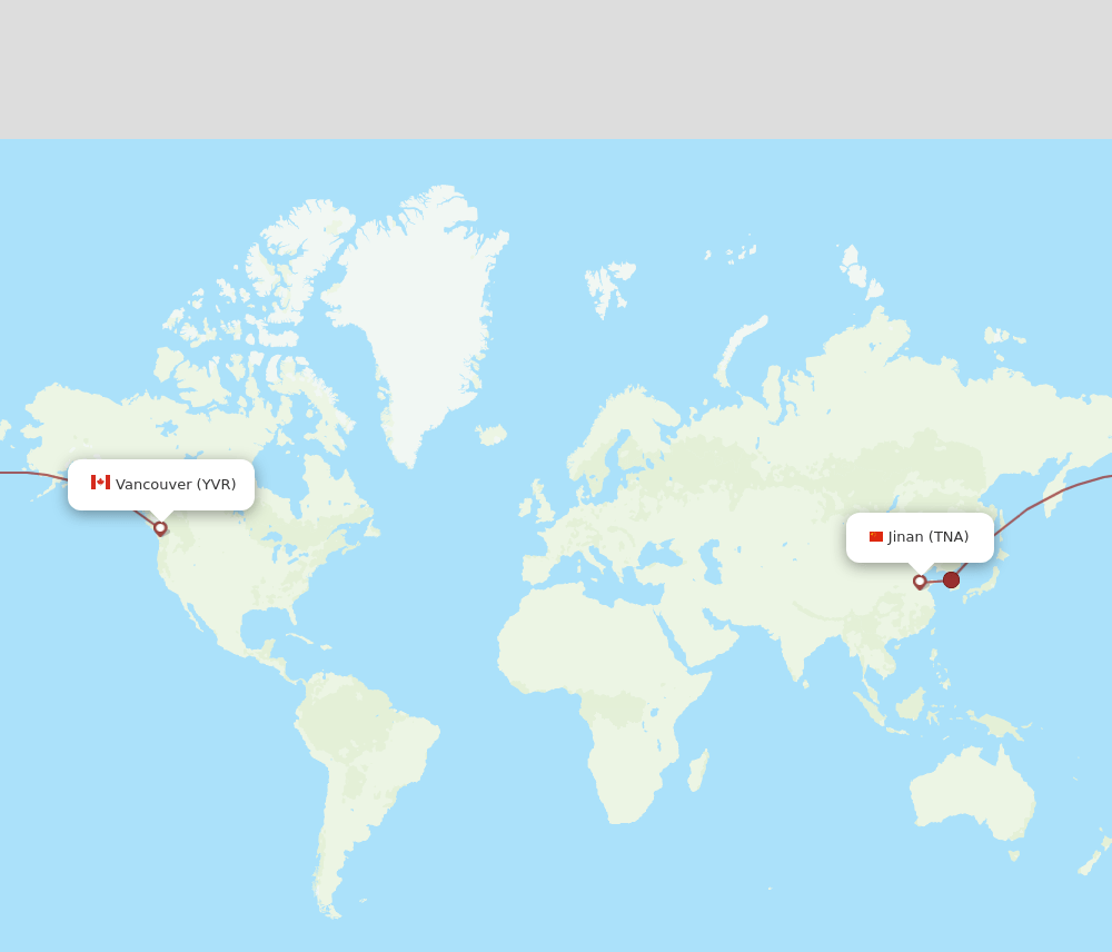 YVR to TNA flights and routes map