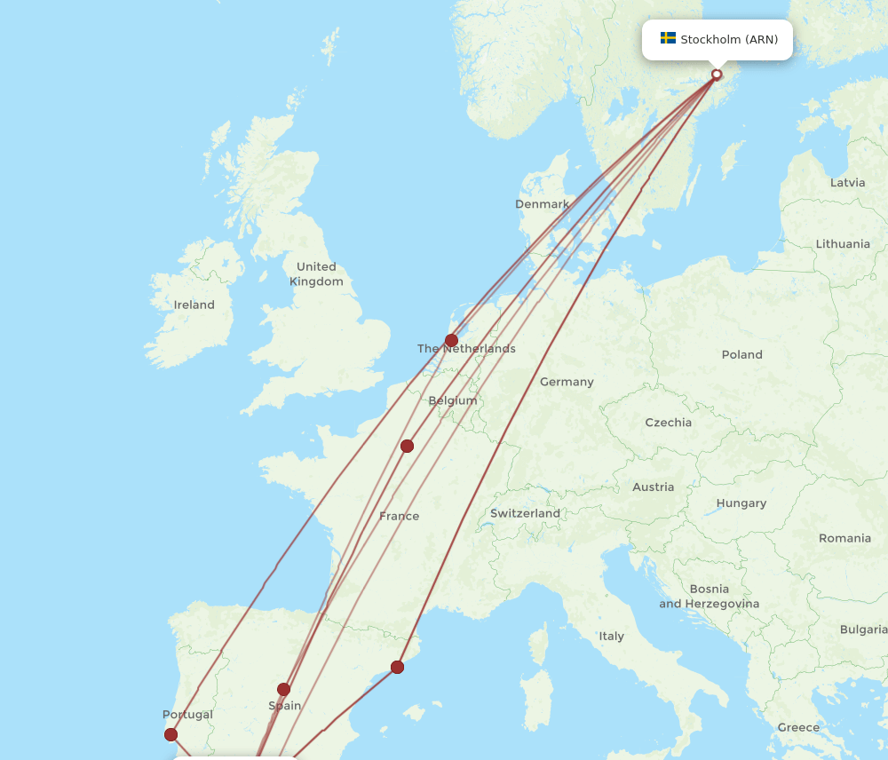 TNG-ARN flight routes