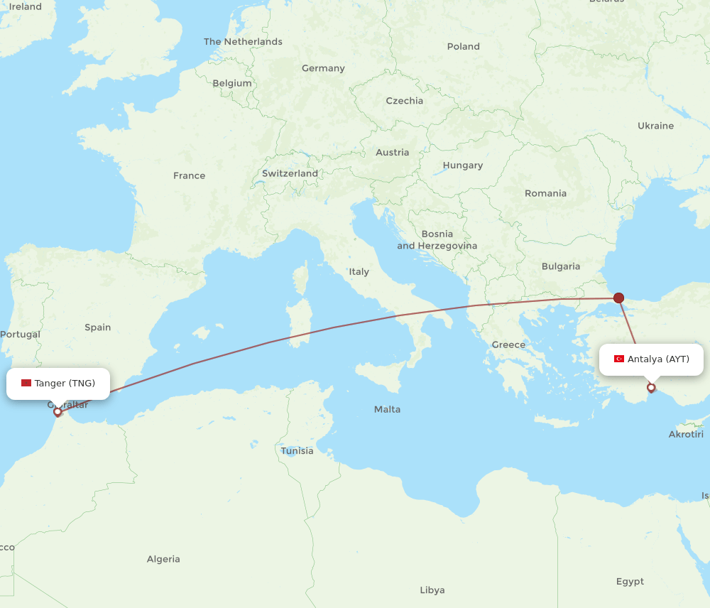TNG-AYT flight routes