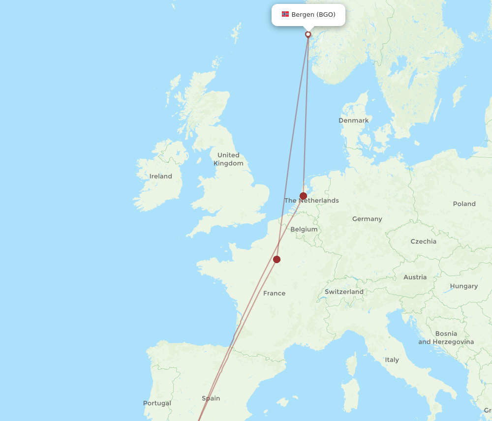 TNG-BGO flight routes