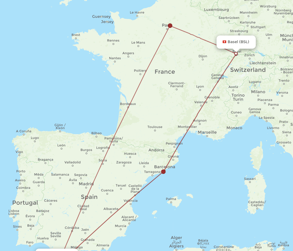 TNG-BSL flight routes