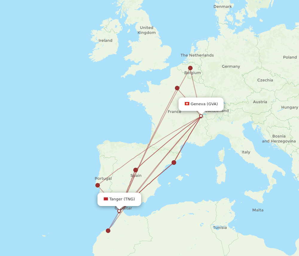 TNG-GVA flight routes