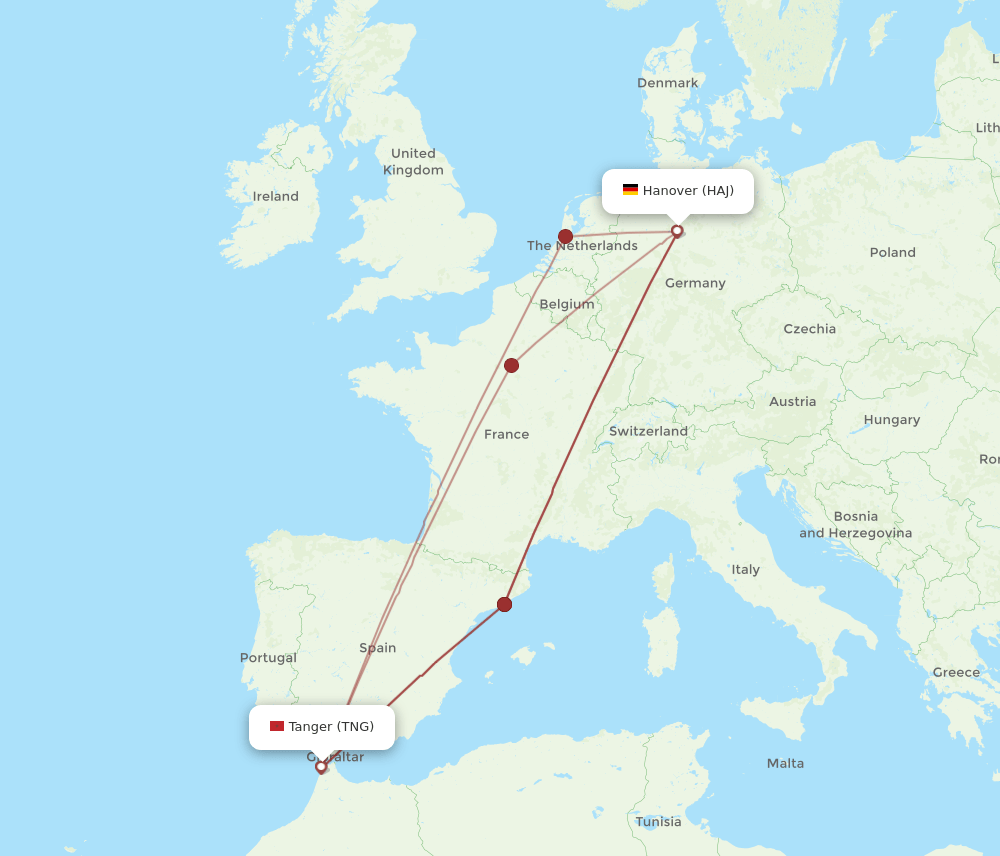 TNG-HAJ flight routes