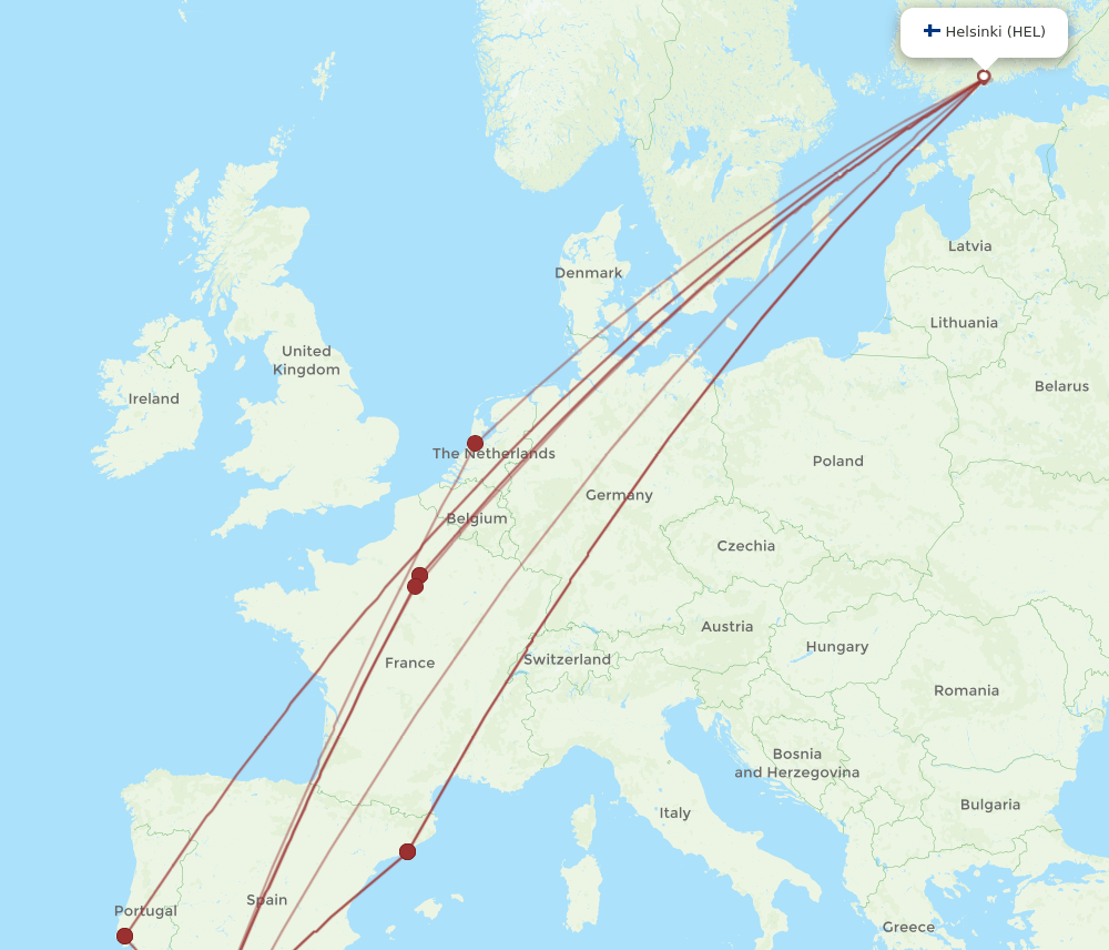 TNG-HEL flight routes