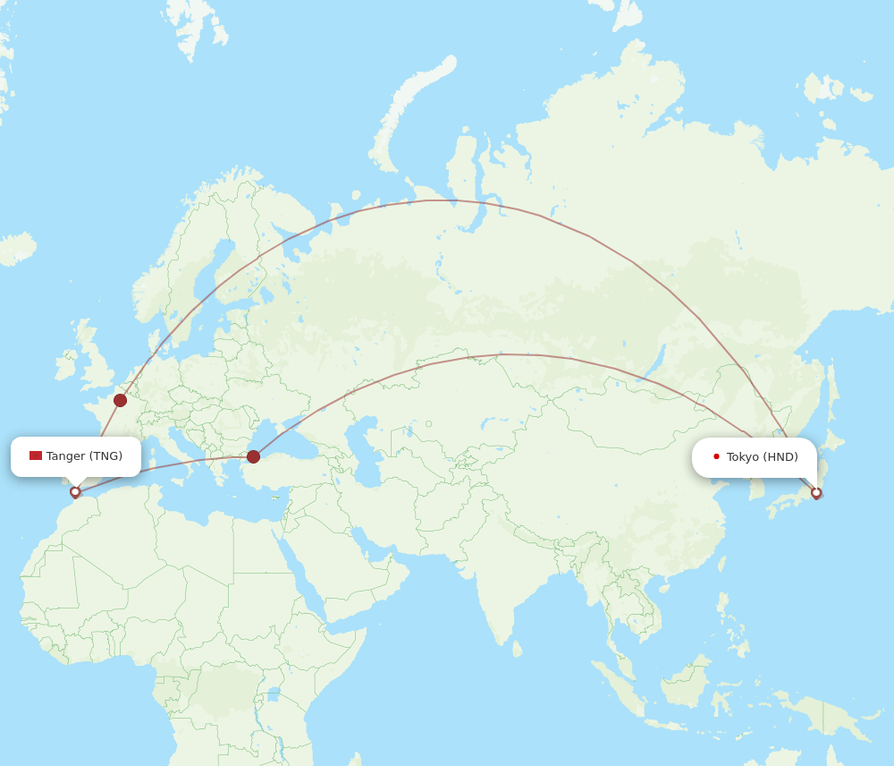 TNG-HND flight routes
