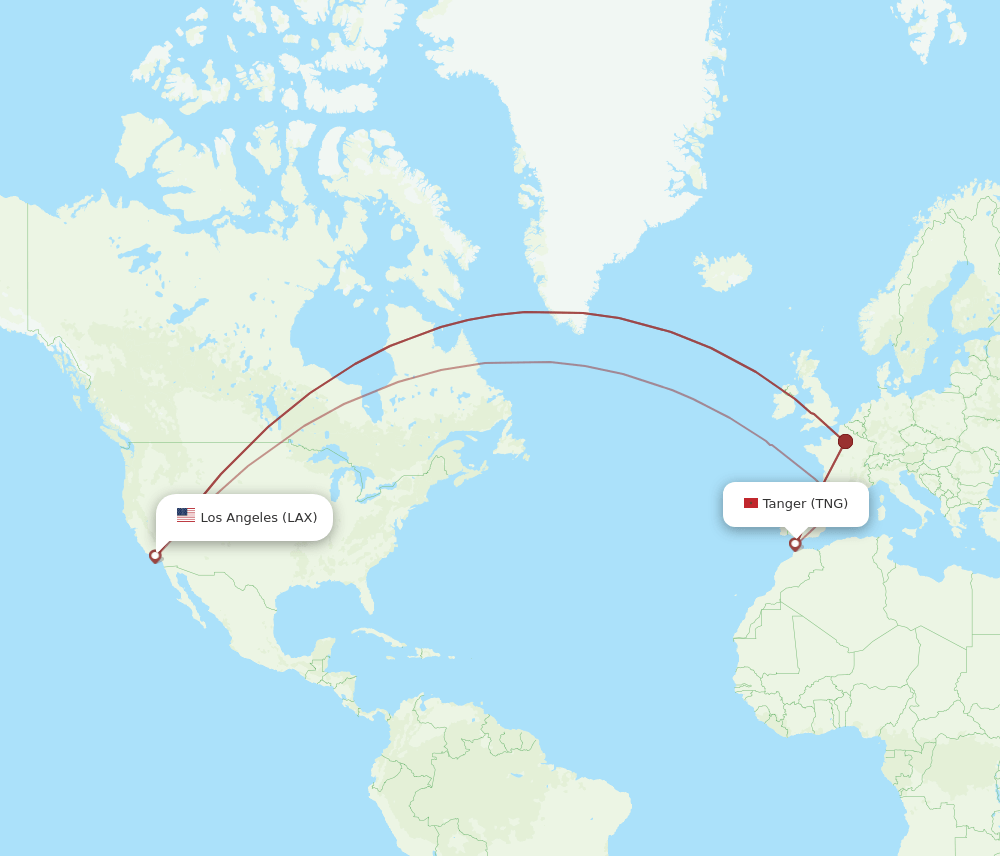 TNG-LAX flight routes