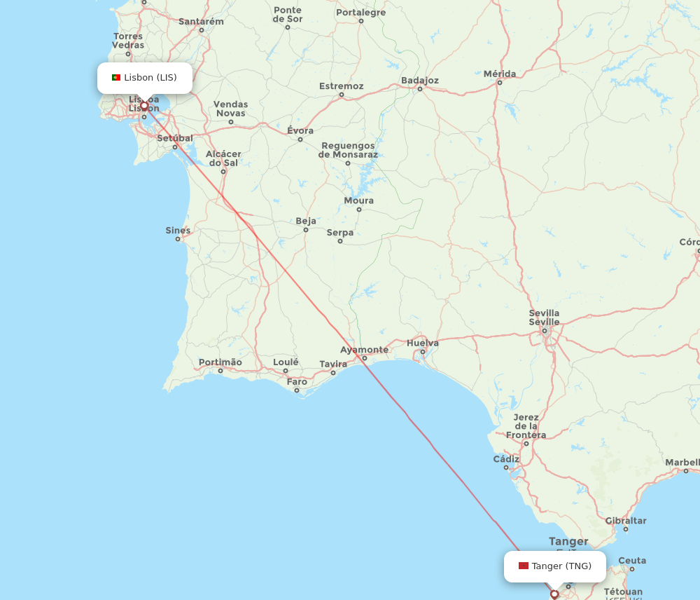 TNG-LIS flight routes
