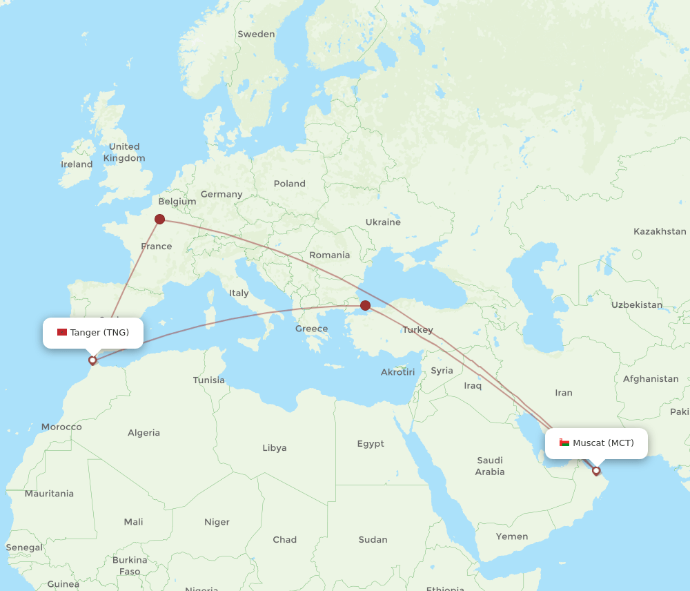 TNG-MCT flight routes