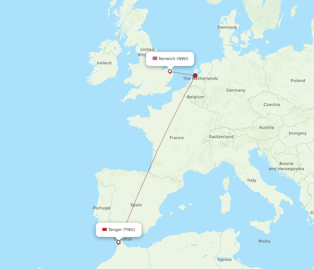 TNG-NWI flight routes