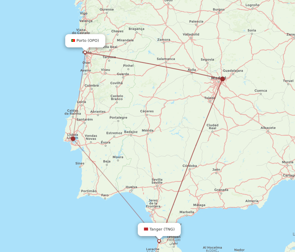 TNG-OPO flight routes