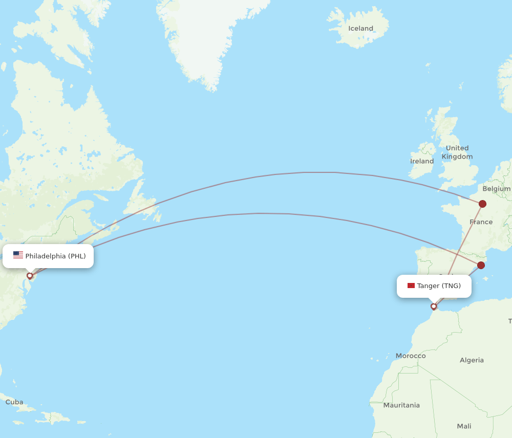 TNG-PHL flight routes