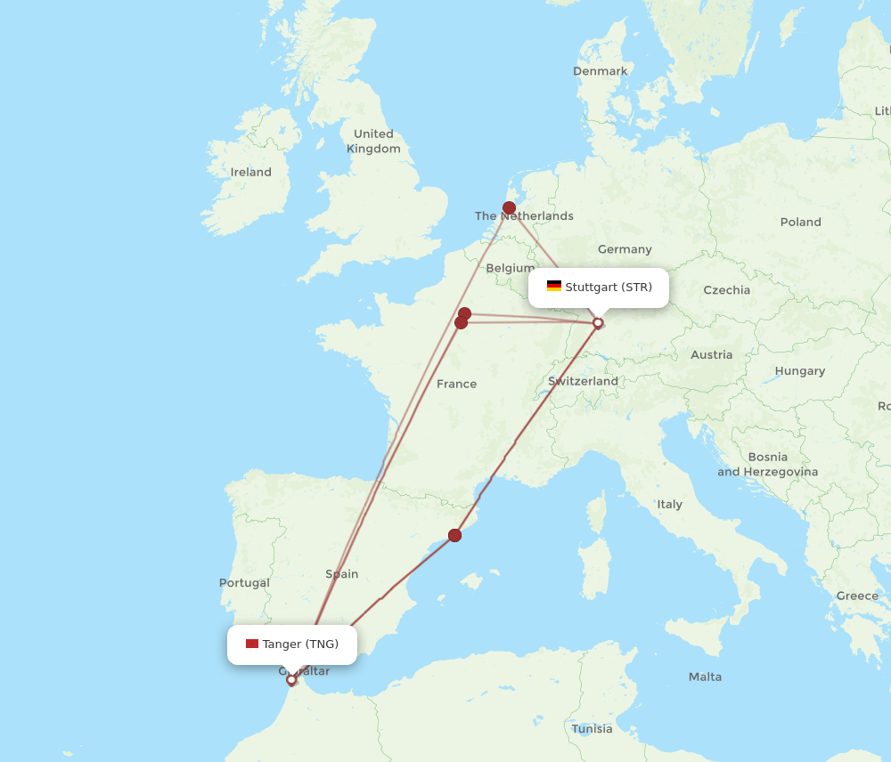 TNG-STR flight routes