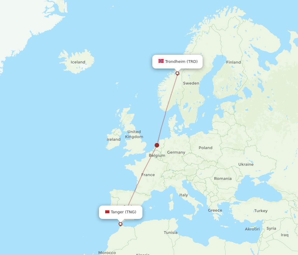 TNG-TRD flight routes