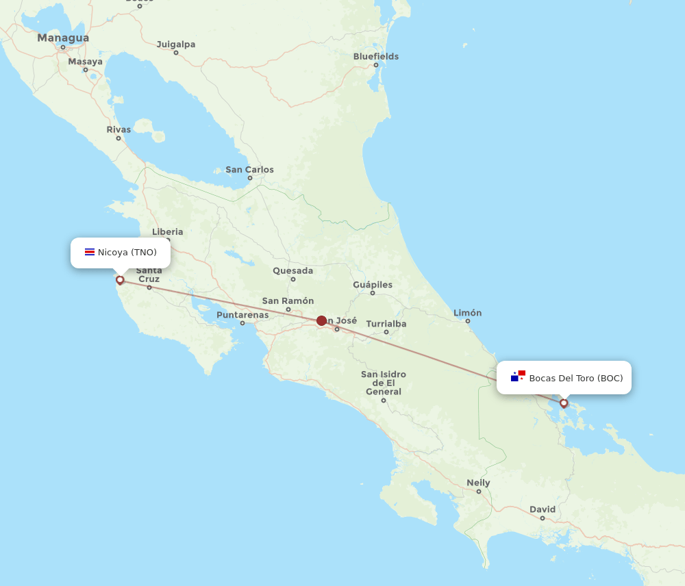 TNO-BOC flight routes