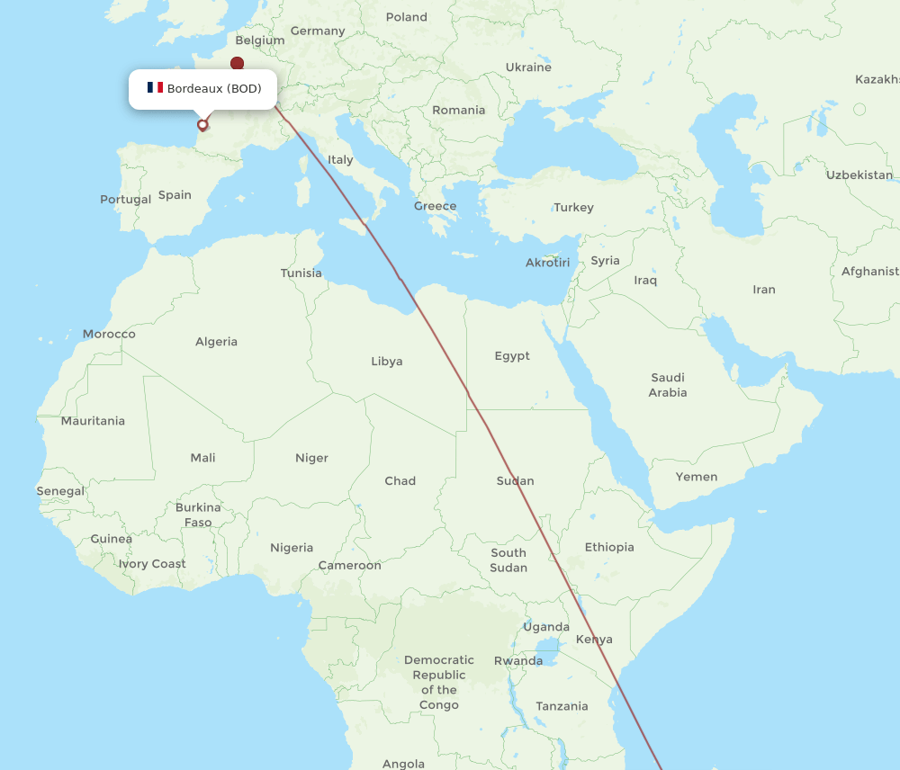 TNR-BOD flight routes
