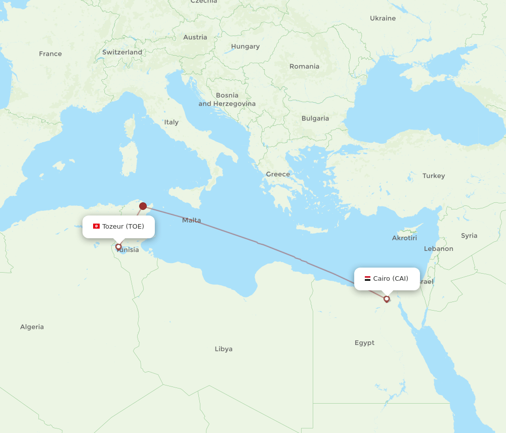 TOE-CAI flight routes