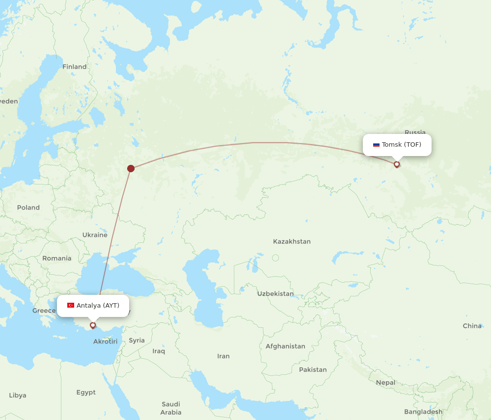 TOF-AYT flight routes