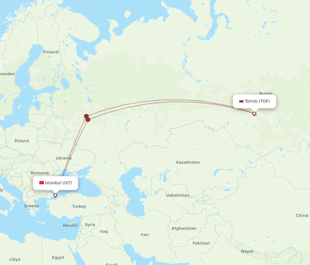 TOF-IST flight routes