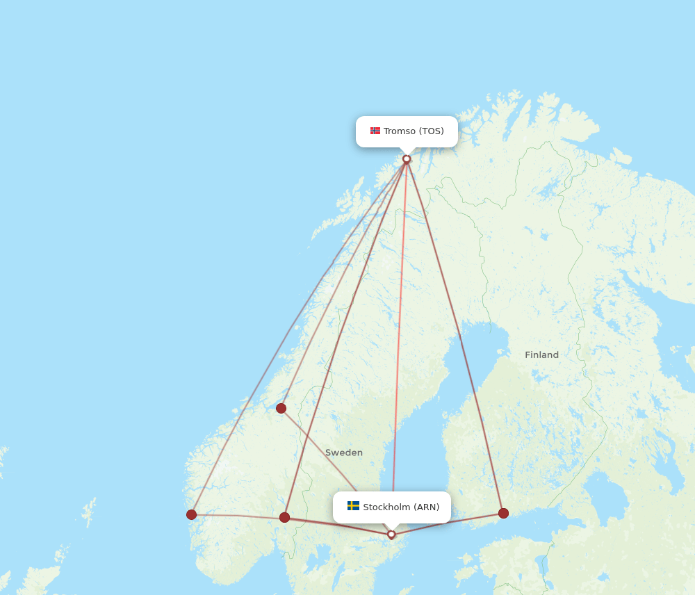 TOS-ARN flight routes