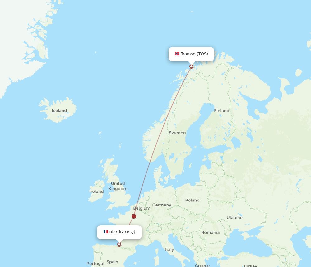 TOS-BIQ flight routes