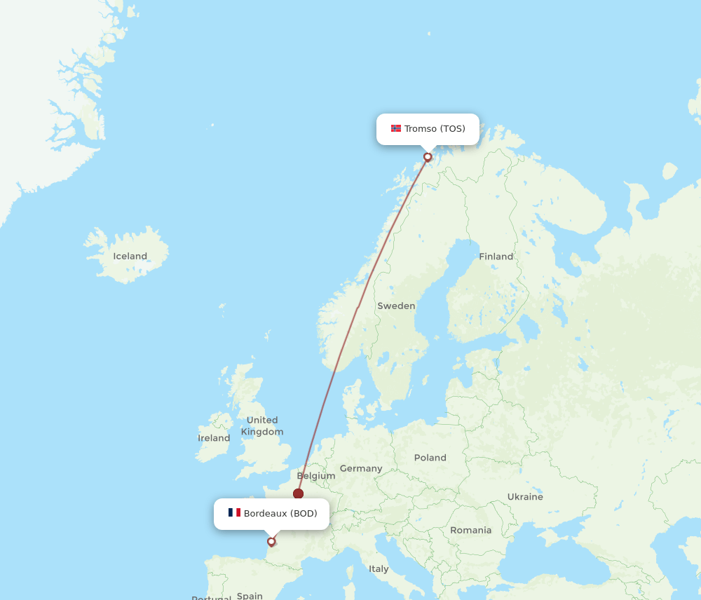 TOS-BOD flight routes
