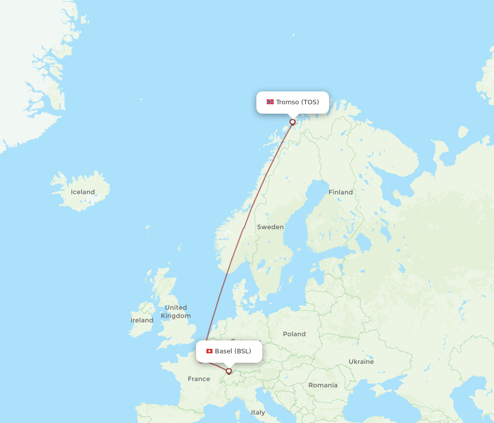 TOS-BSL flight routes