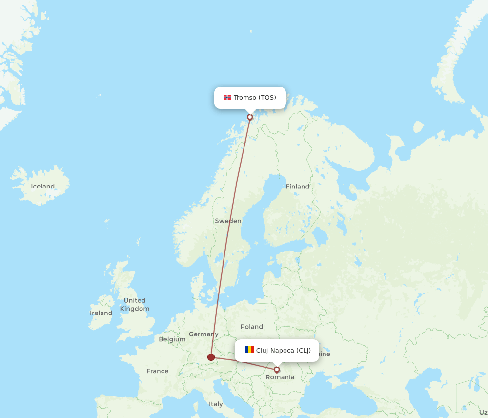 TOS-CLJ flight routes