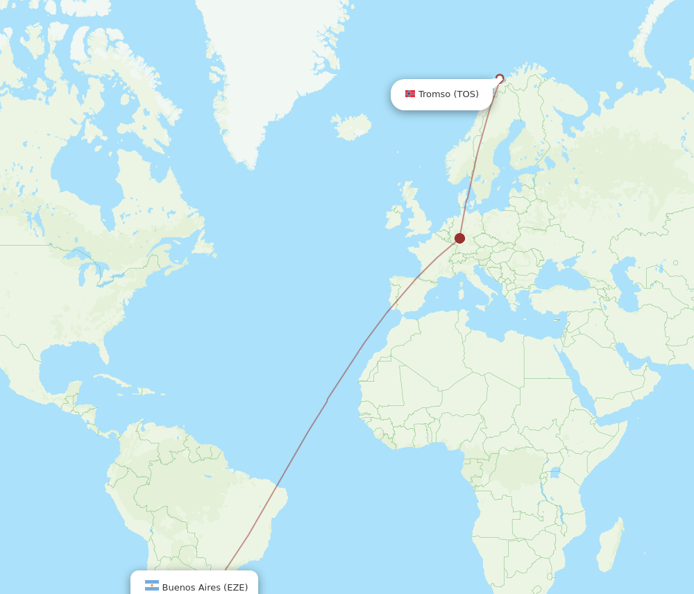 TOS-EZE flight routes