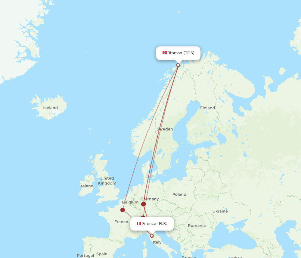 TOS-FLR flight routes