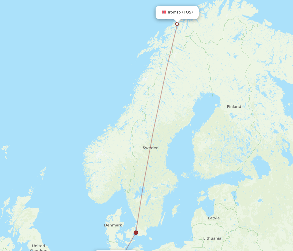 TOS-HAJ flight routes