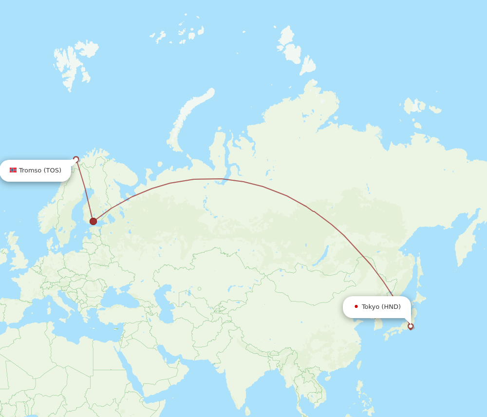 TOS-HND flight routes