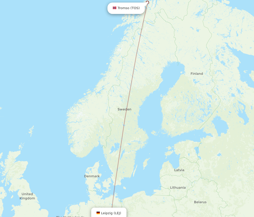 TOS-LEJ flight routes