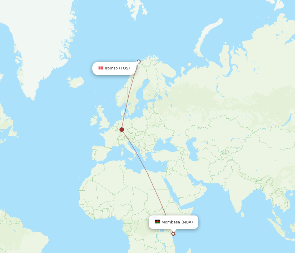 MBA to TOS flights and routes map