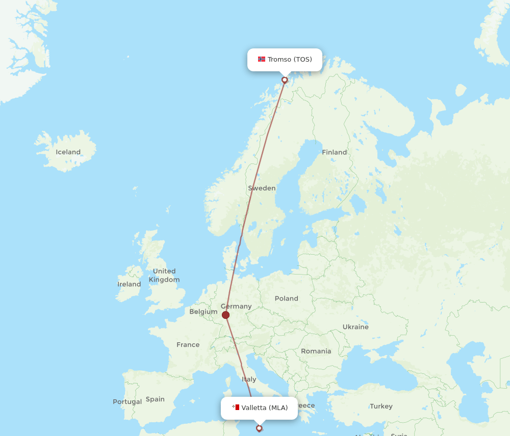 TOS-MLA flight routes