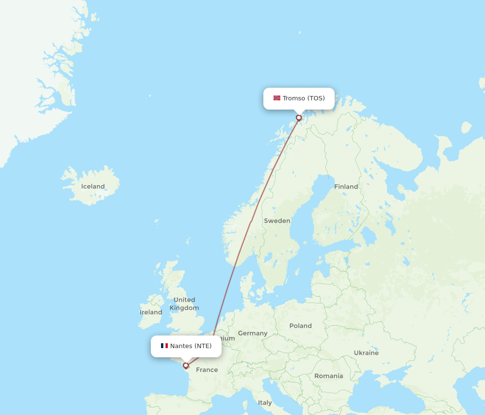 TOS-NTE flight routes