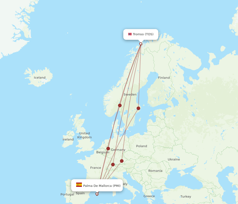 TOS-PMI flight routes